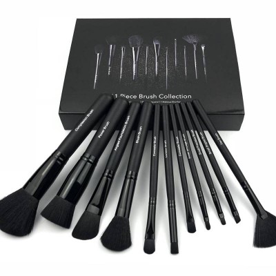 11pcs Makeup Brushes Set Professional Cosmetic Brush Gift Hot Selling Black Wood Handle